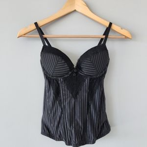 H&M Lace Trimmed Bustier Pinstripe Top | Size 6